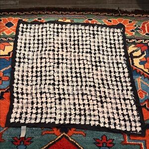 Elaine Gold Houndstooth Black and White 100% Silk Scarf